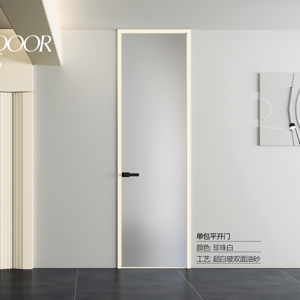 单包平开门超白玻双面油砂