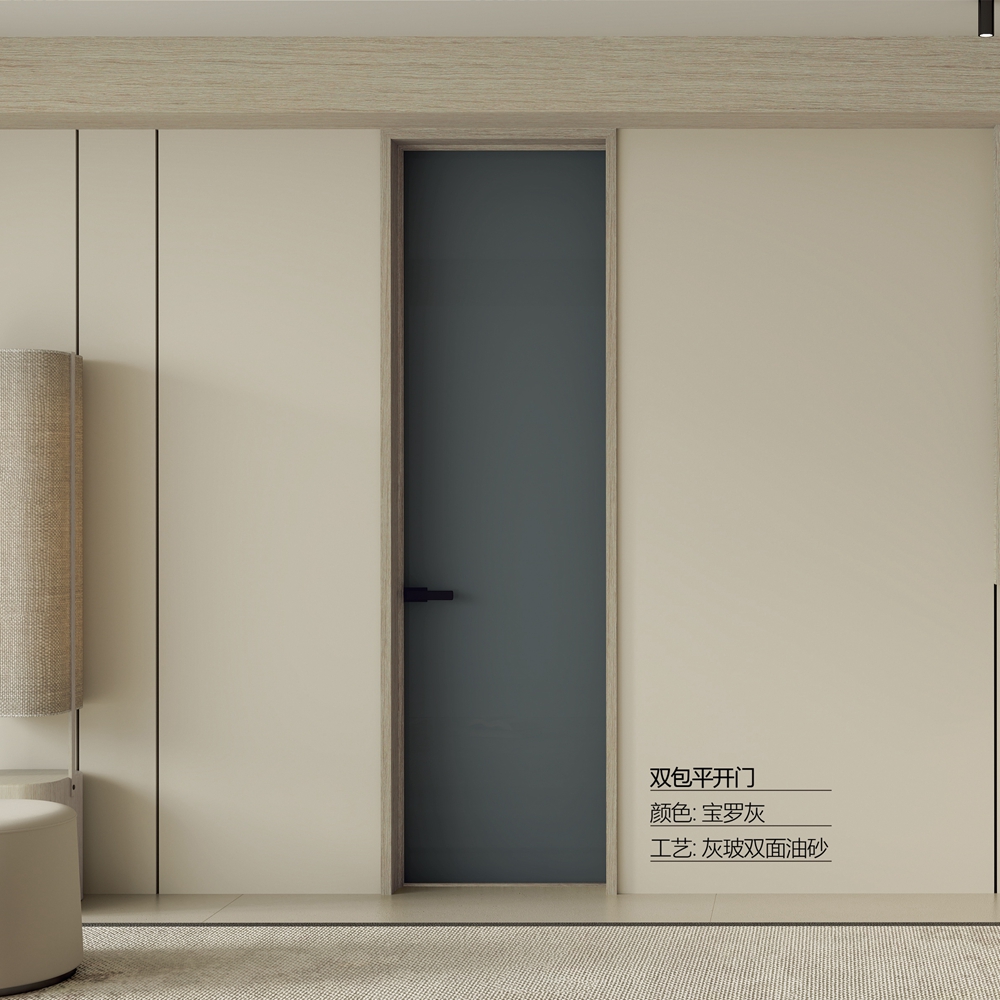 双包平开门灰玻双面油砂