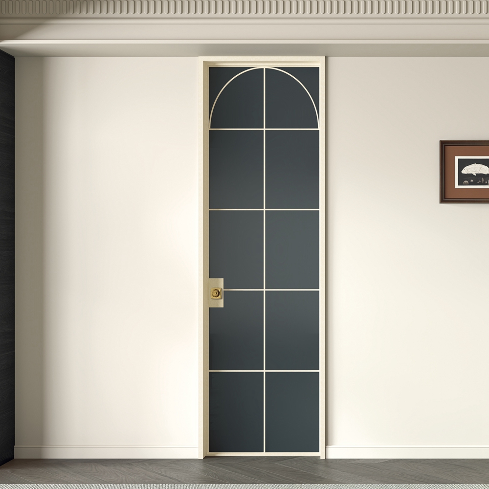 法式复古门LS-03-格条+灰玻双面油砂