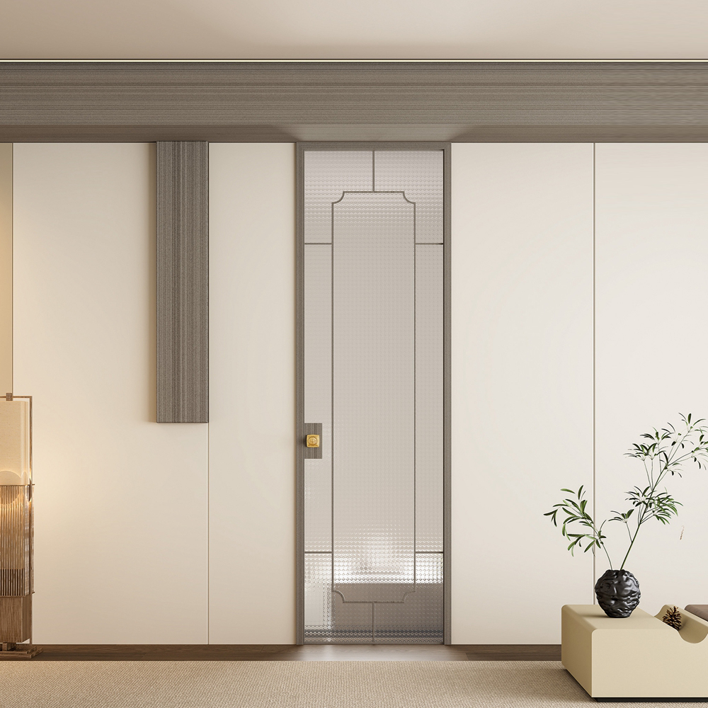 中式复古门LS-09-格条+超白水晶